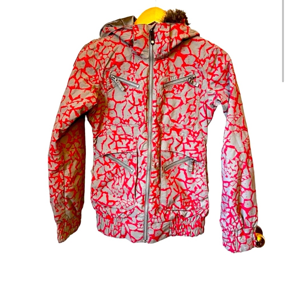 Burton Tan Coral Lush Crackle Print Snowboard Winter
Parka Jacket Size XS